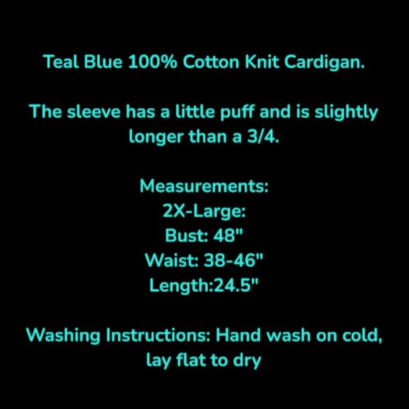 🆕️Blue Teal Cardigan - Picture 3 of 9